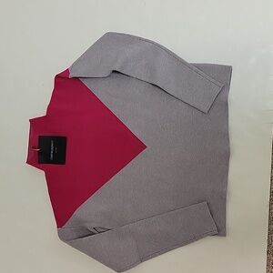 Cynthia Rowley color block long sleeve sweater women's sz xsmall pink/grey